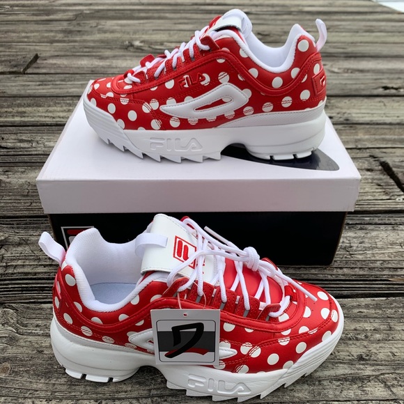 fila red polka dot shoes